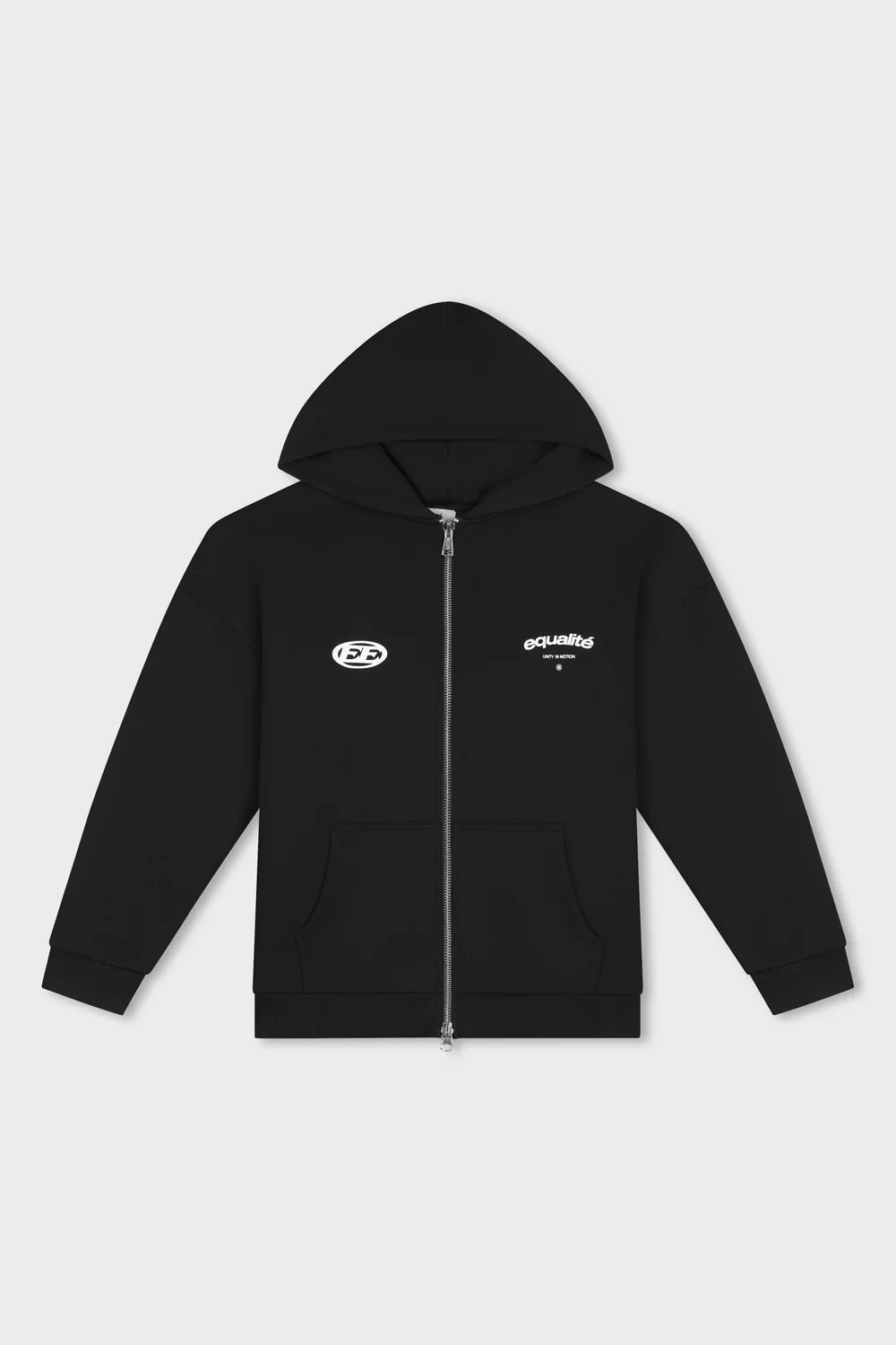 STAY EQUAL OVERSIZED FULL ZIP HOODIE BLACK