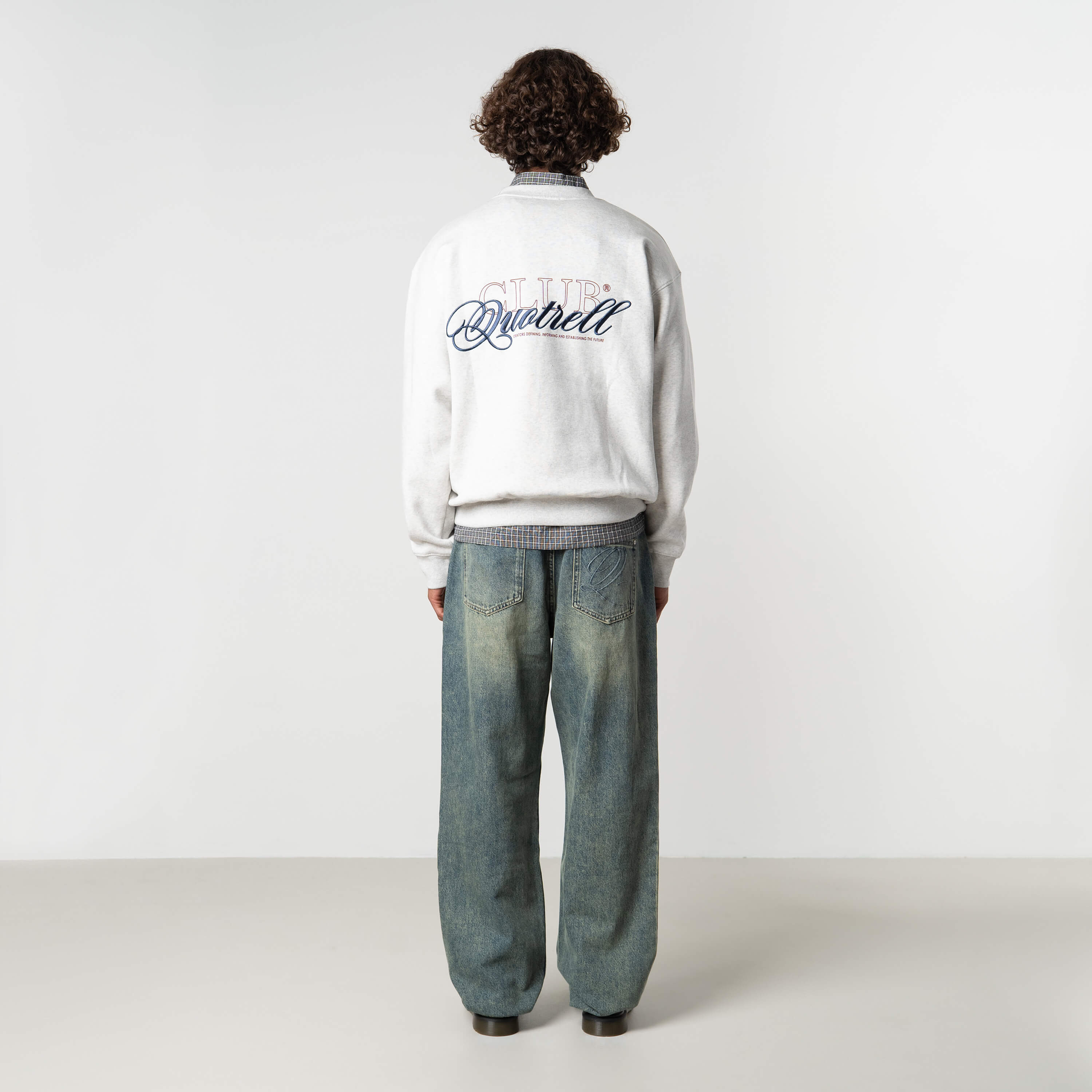 FUTURA CREWNECK | LIGHT GREY MELEE/BLU