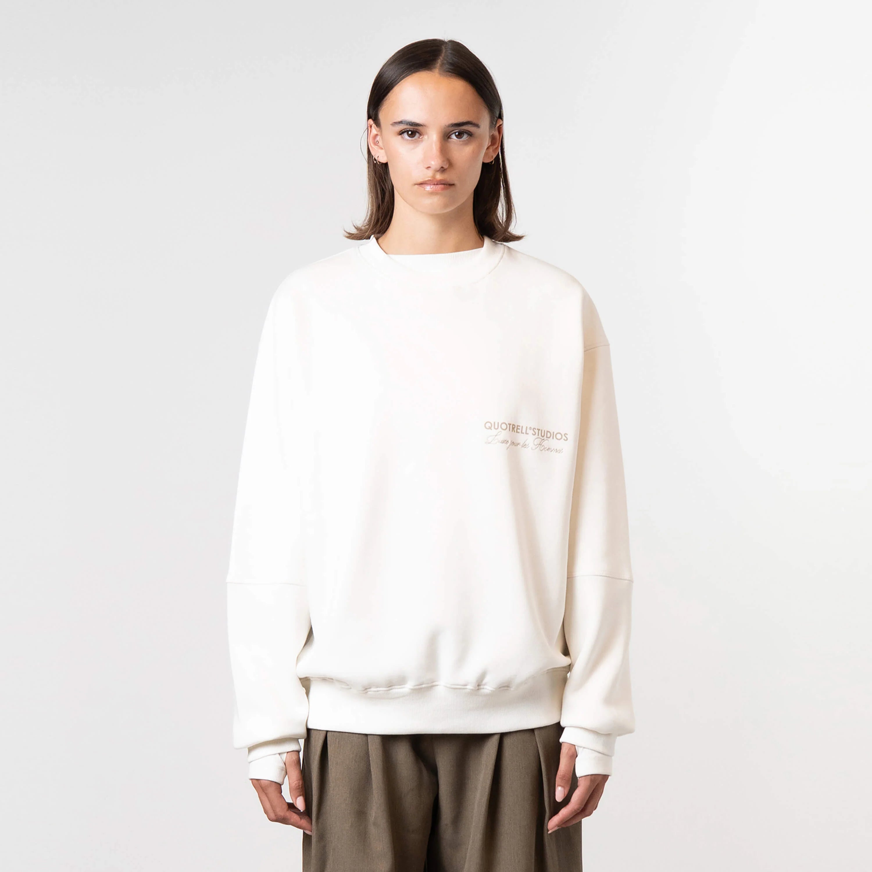 STUDIOS CREWNECK | ECRU/TAUPE
