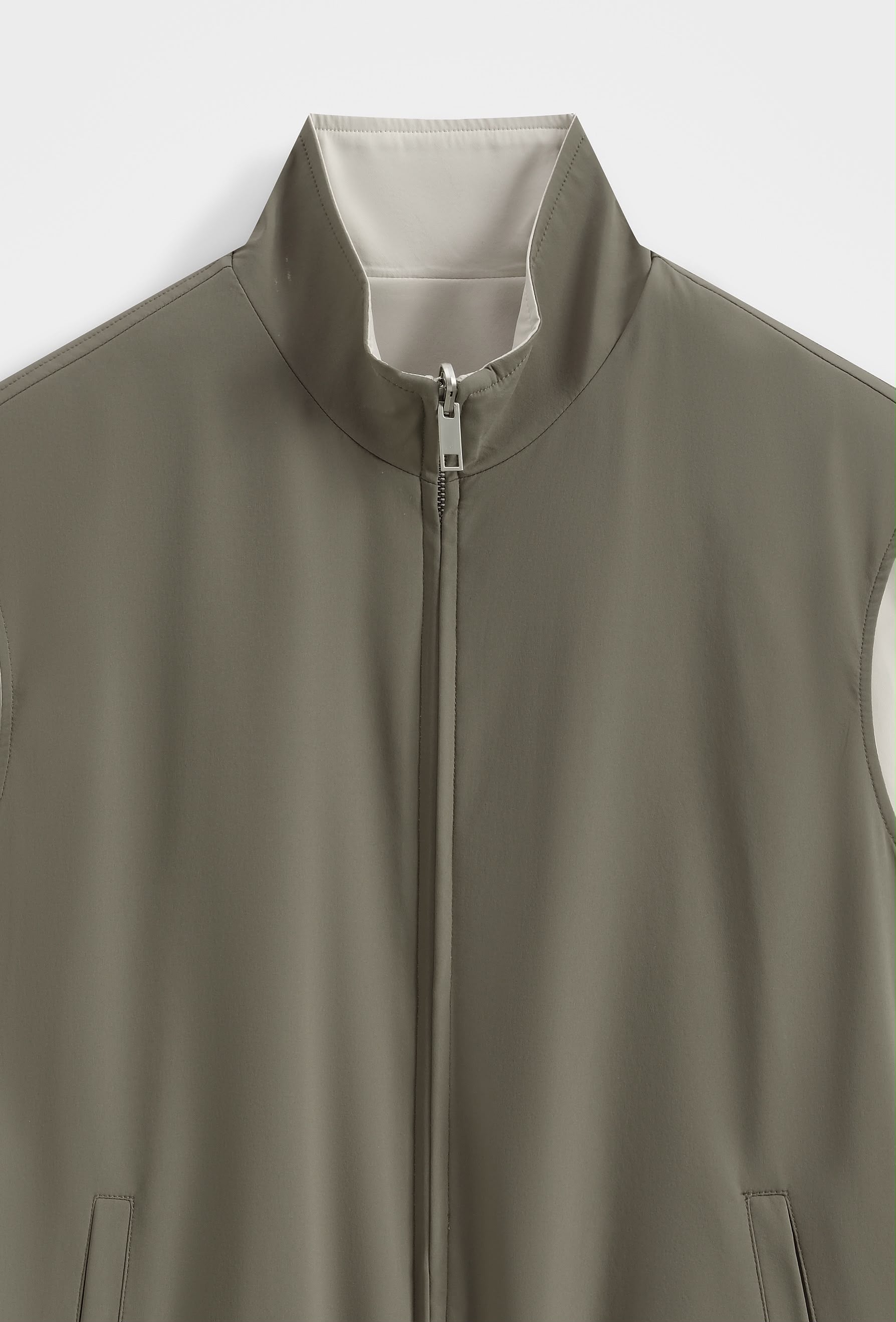 Glans Bodywarmer - Beige/Groen