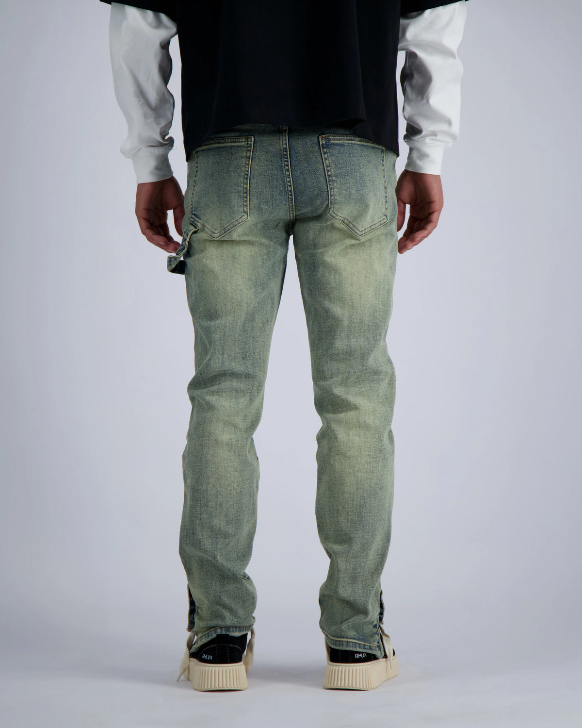 Black bananas - BUTTONED WORKER DENIM - BLUE