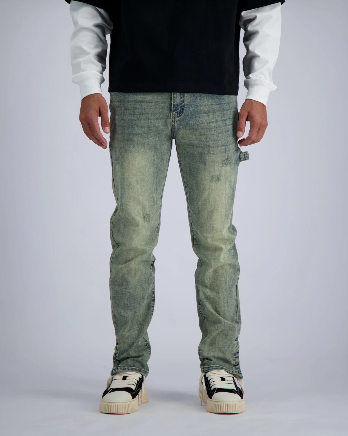 Black bananas - BUTTONED WORKER DENIM - BLUE