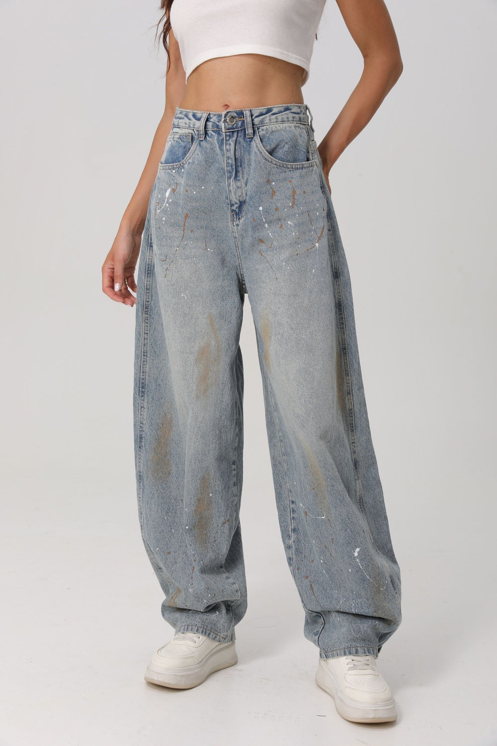 See See - Canvas Baggy Jeans - Blue - A5220