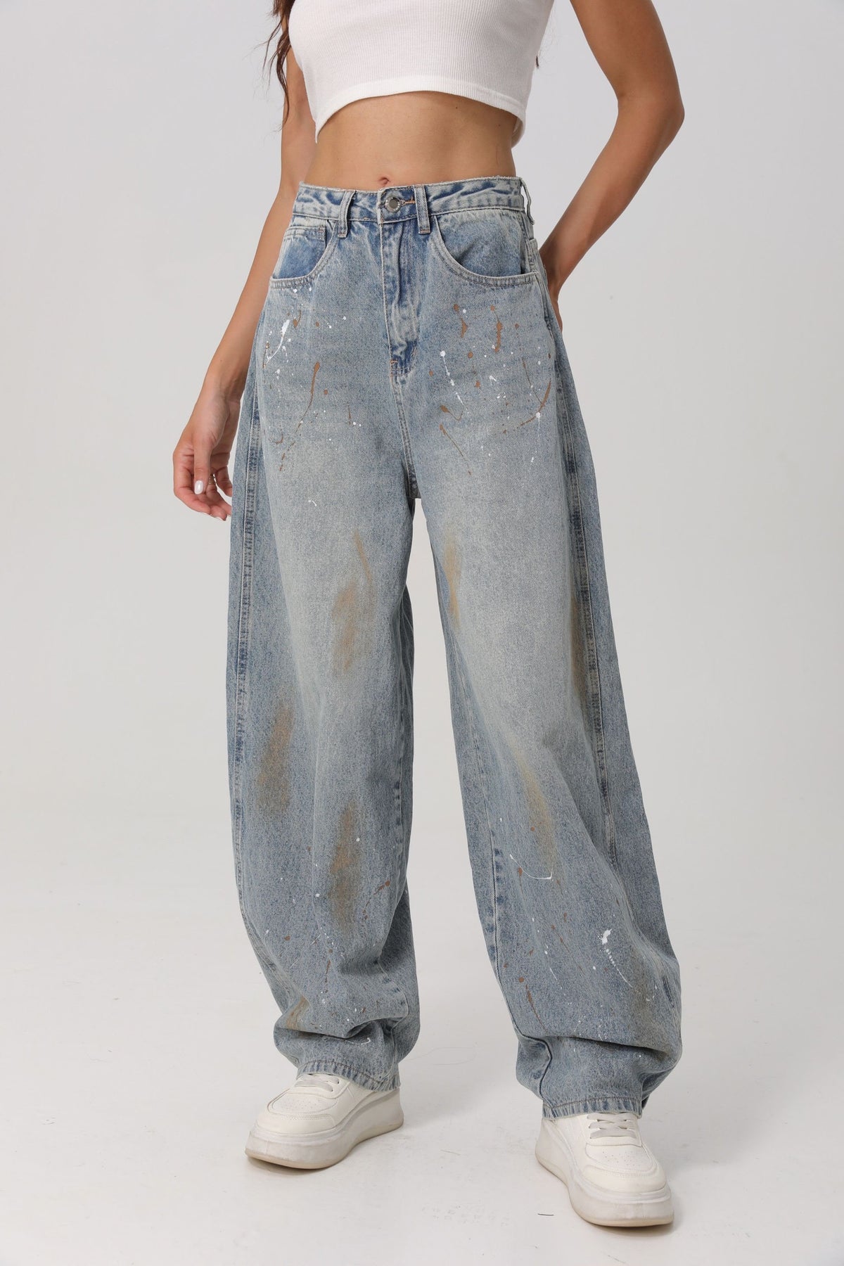 See See - Canvas Baggy Jeans - Blue - A5220