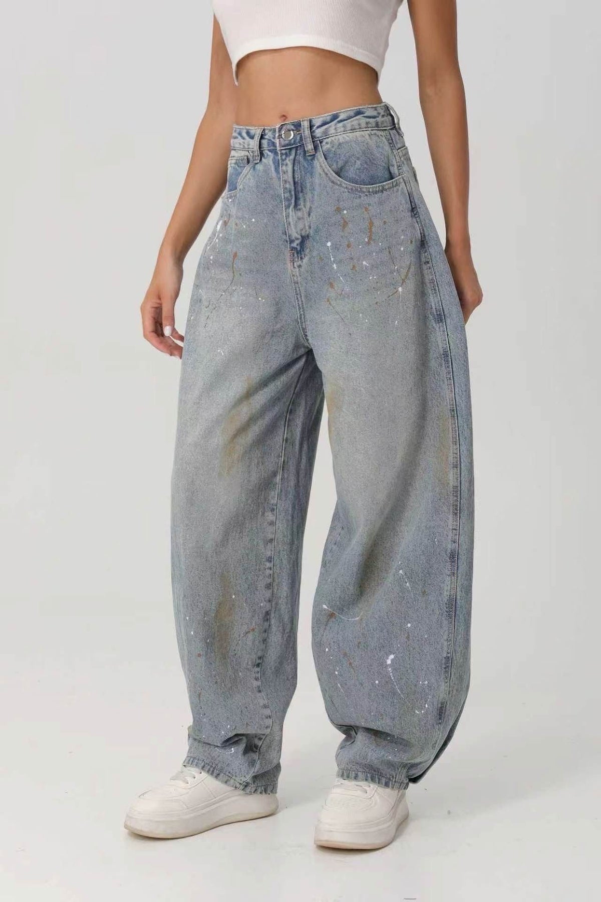 See See - Canvas Baggy Jeans - Blue - A5220
