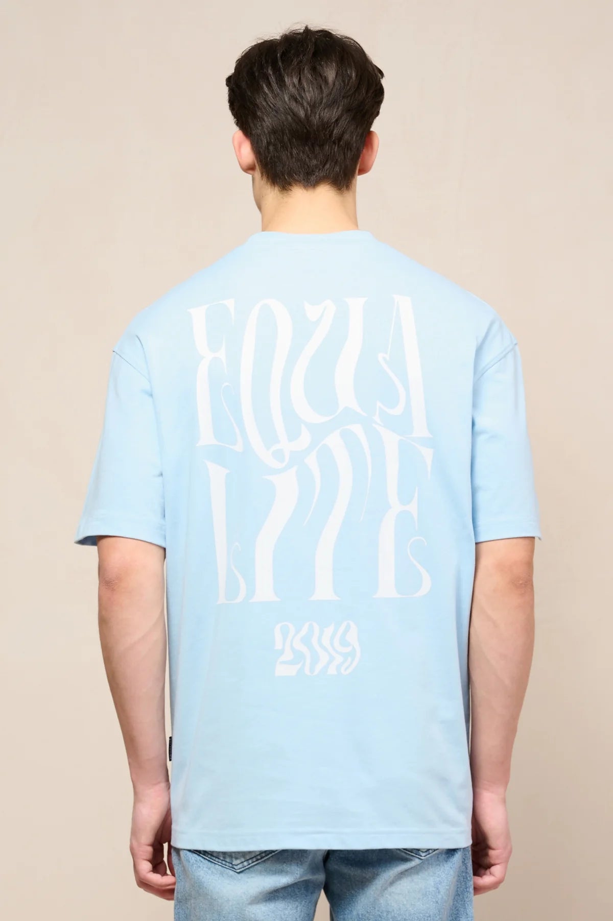 BLUR OVERSIZED TEE - light blue