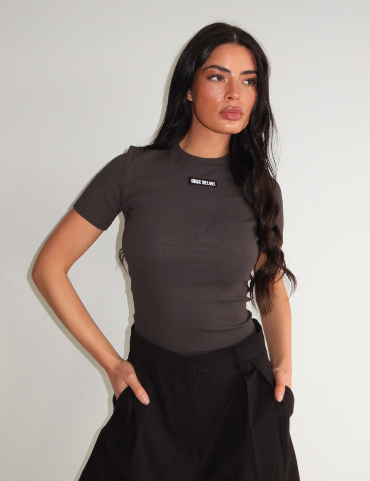 Jill Short Sleeve - Charcoal