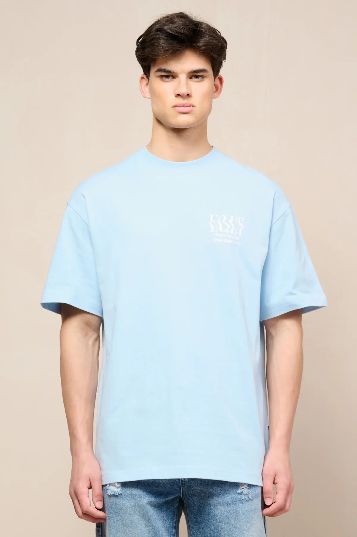BLUR OVERSIZED TEE - light blue