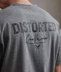 Verzerrtes Menschen-Crew-Mitglied schweres übergroßes T-Shirt