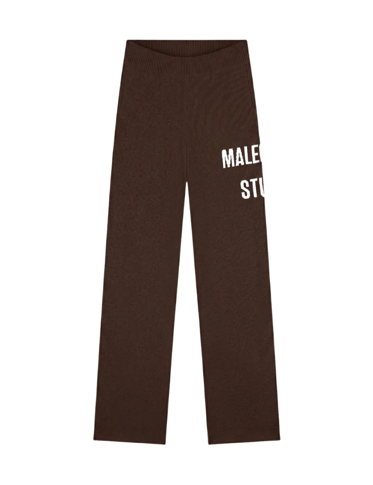 Malelions Women Heavy Knitted Pants - Dark Brown