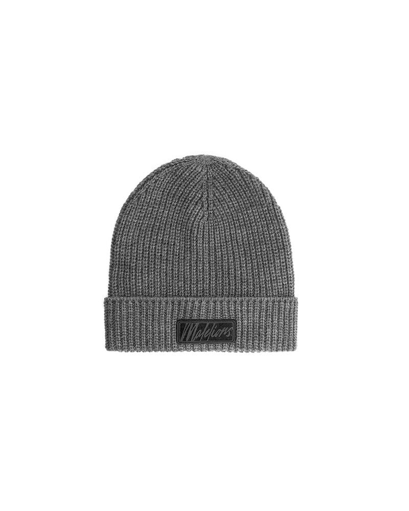 Men ribbed logo beanie