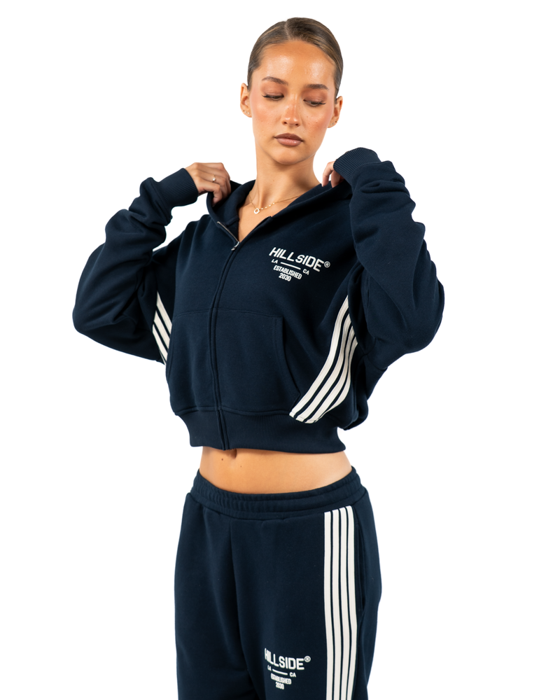 STRIPE TRACK VEST NAVY