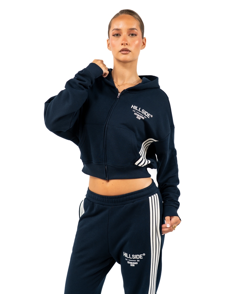 STRIPE TRACK VEST NAVY