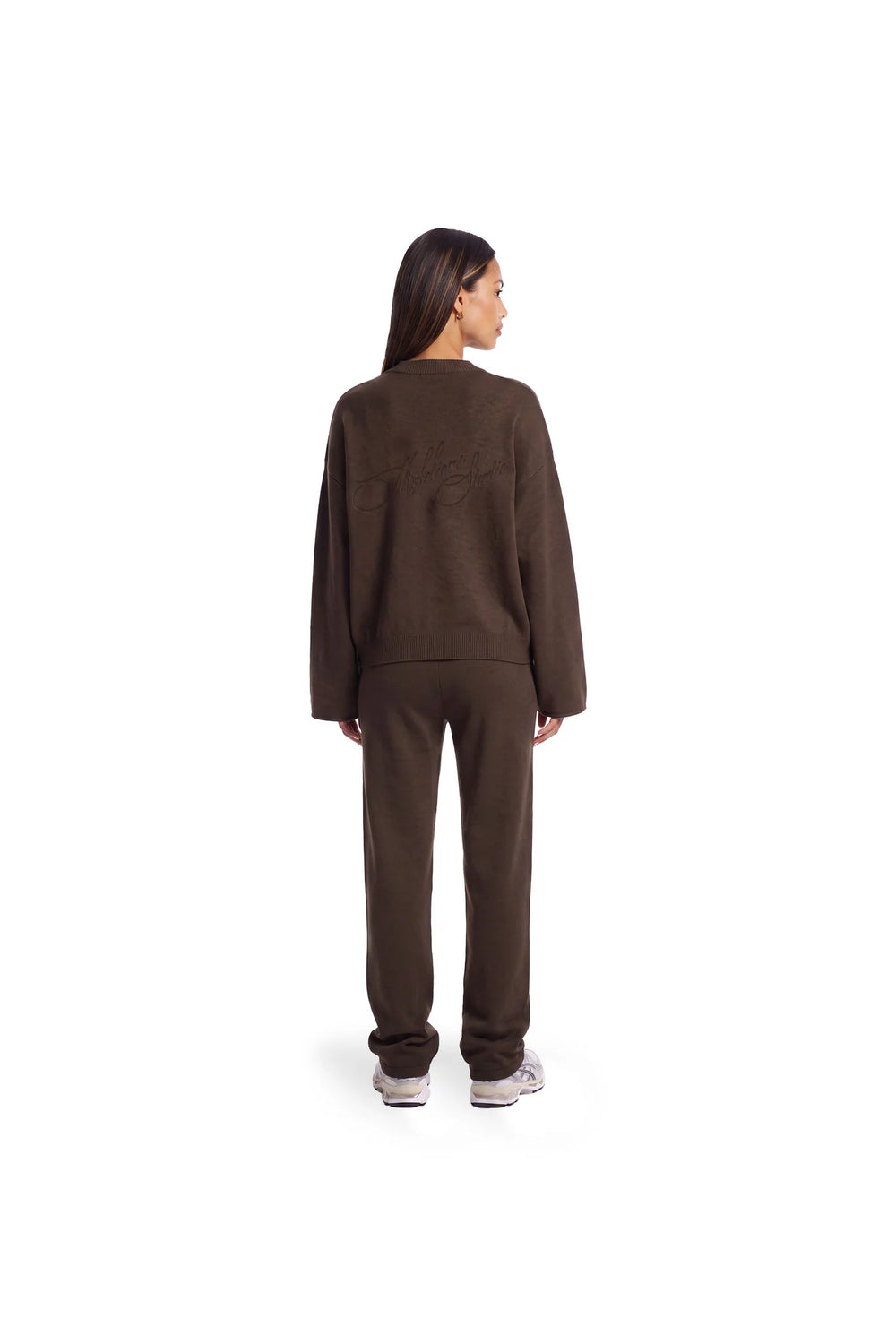 Malelions - women oversized knitted Pants - dark brown - Gebreide damesbroek