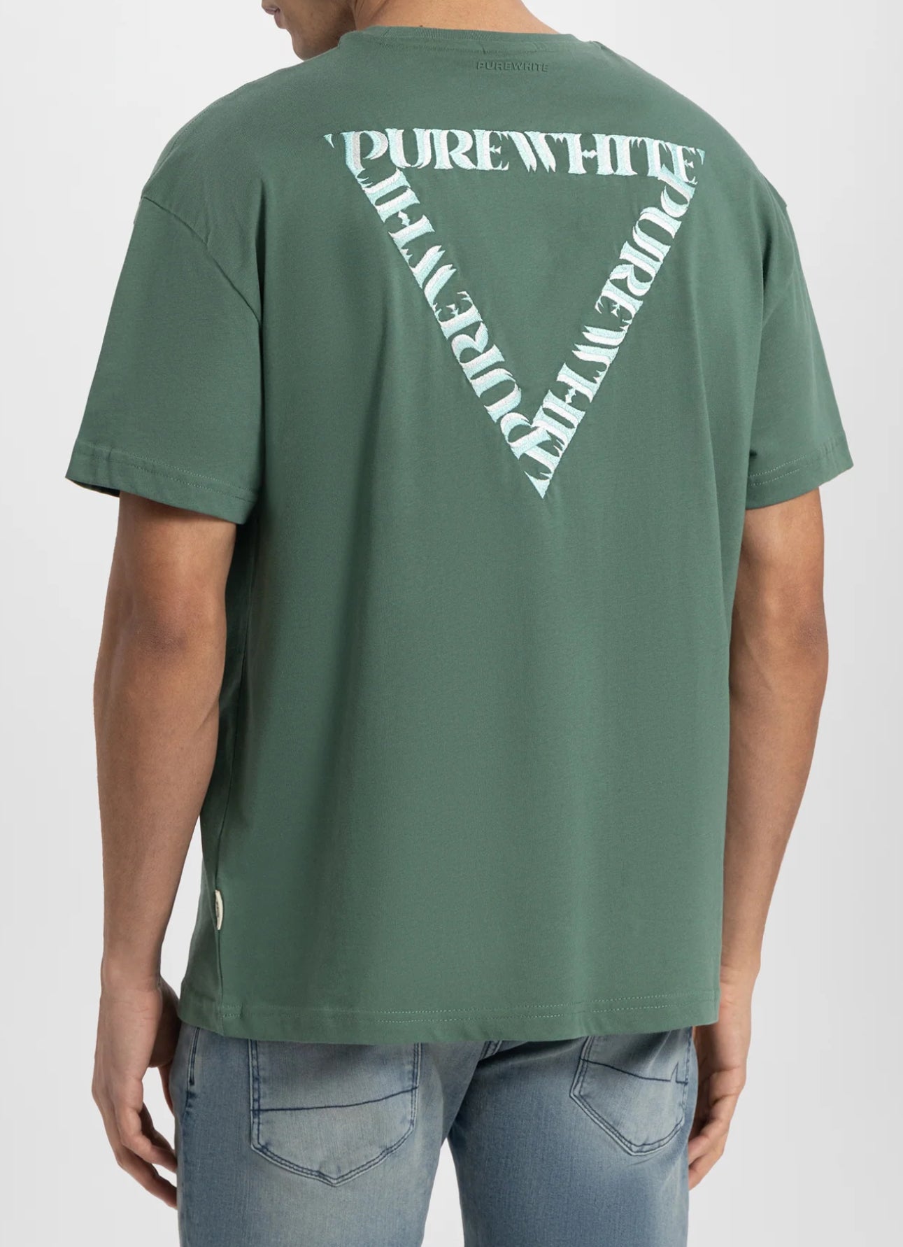 BALANCED TRIANGLE PRINT T-SHIRT - 94 forest green