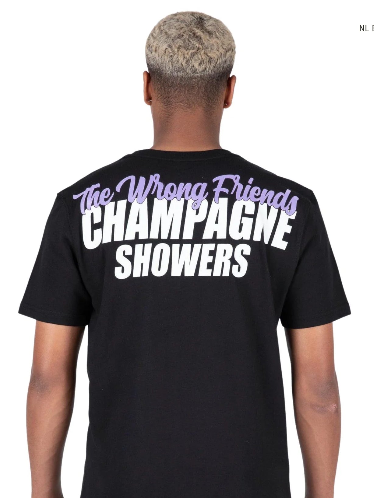 WRONG FRIENDS CHAMPAGNE SHOWERS T-SHIRT - black
