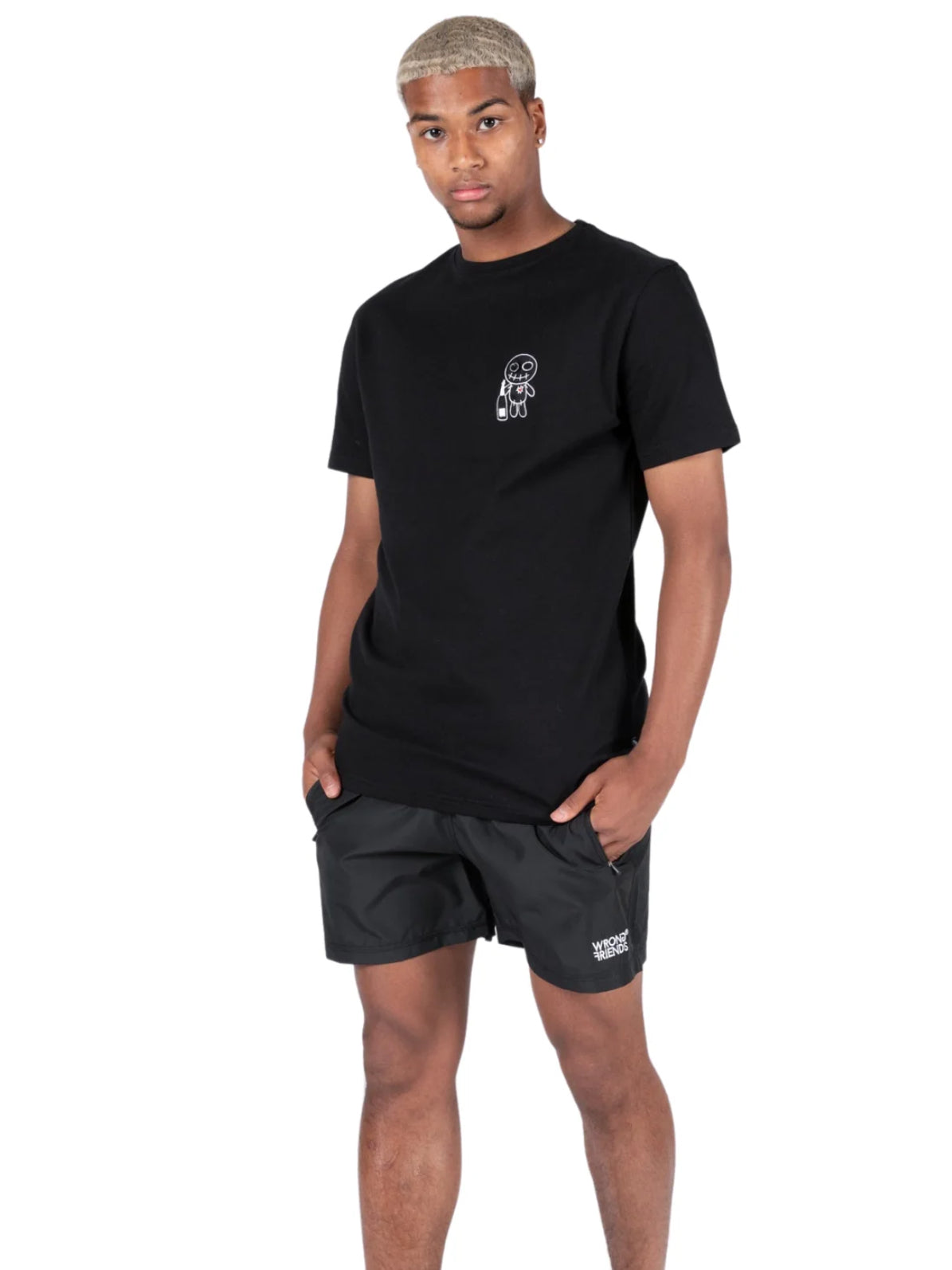 WRONG FRIENDS CHAMPAGNE SHOWERS T-SHIRT - black