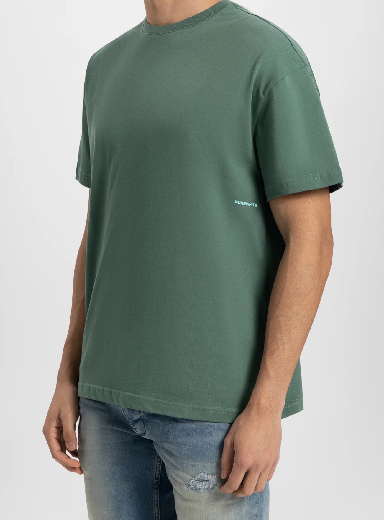 BALANCED TRIANGLE PRINT T-SHIRT - 94 forest green