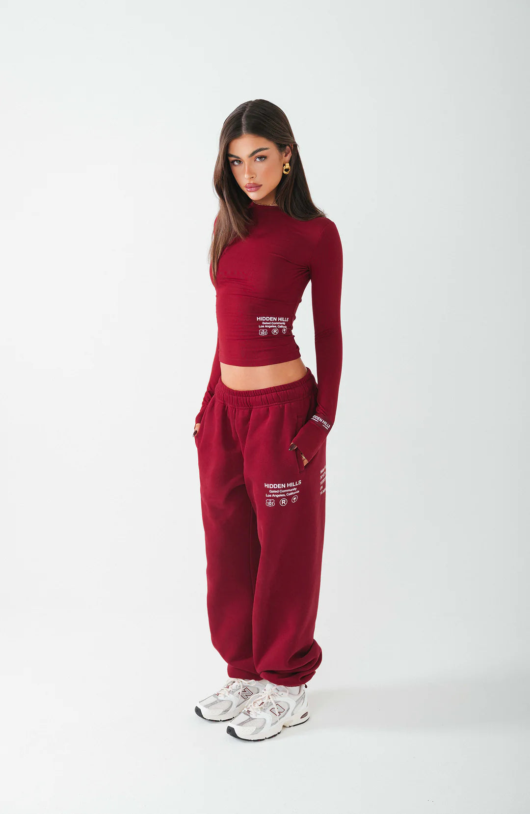 LABEL LONGSLEEVE TOP BORDEAUX - 29 Nov