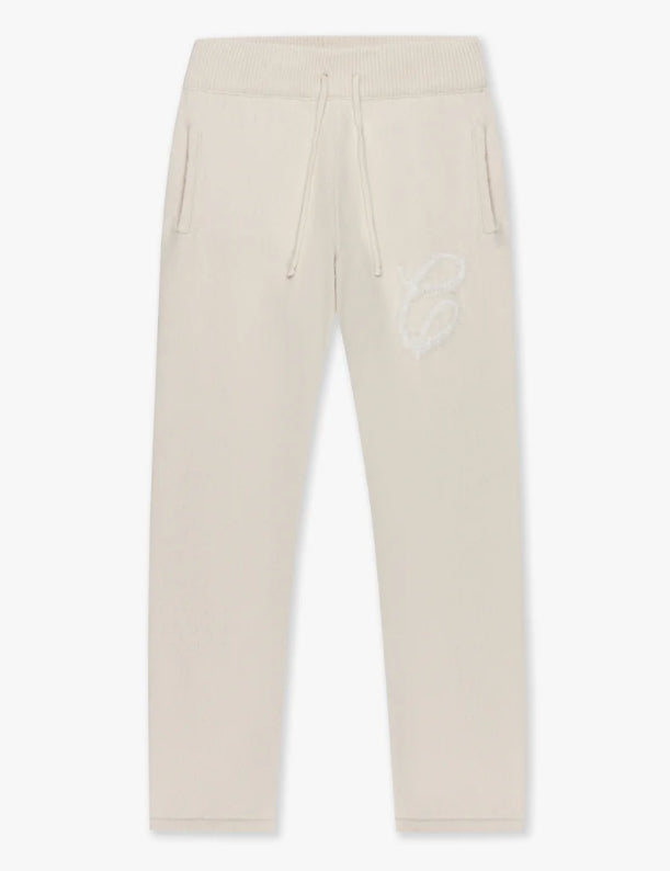 CROYEZ - FLUFFY ESSENCE KNIT SWEATPANTS - CREAM - Gebreide joggingbroek