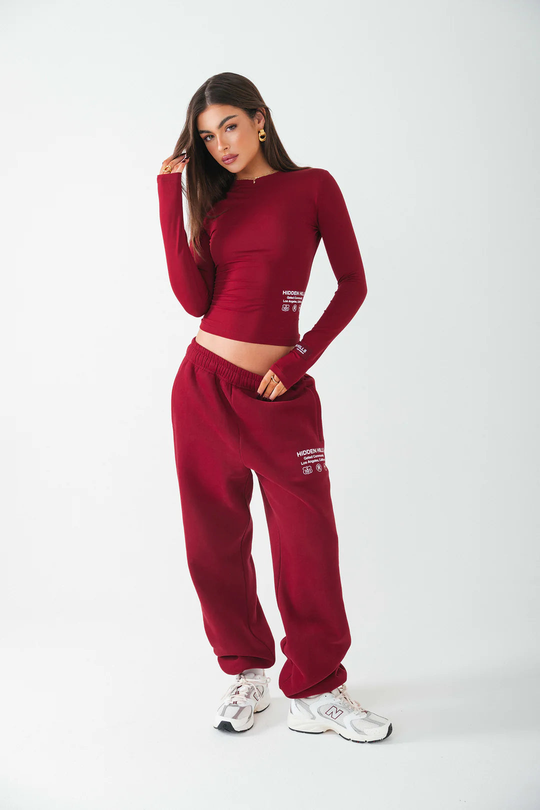 LABEL LONGSLEEVE TOP BORDEAUX - 29 Nov
