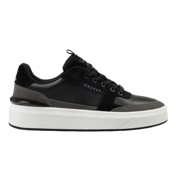 Cruyff - Endorsed Tennis - black/mid grey - Sneakers met leren bovenwerk