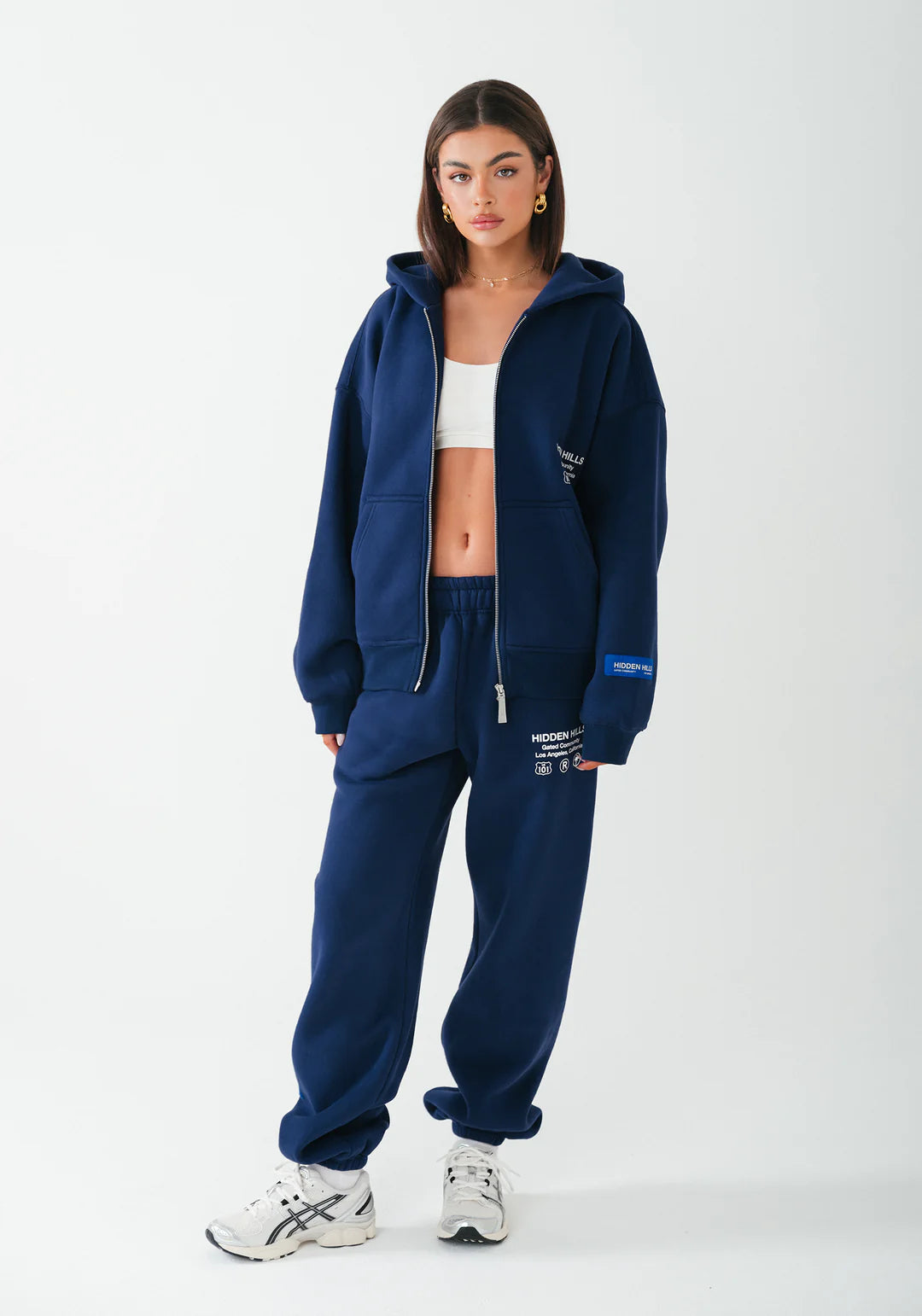 LABEL ZIP HOODIE NAVY - 29 Nov