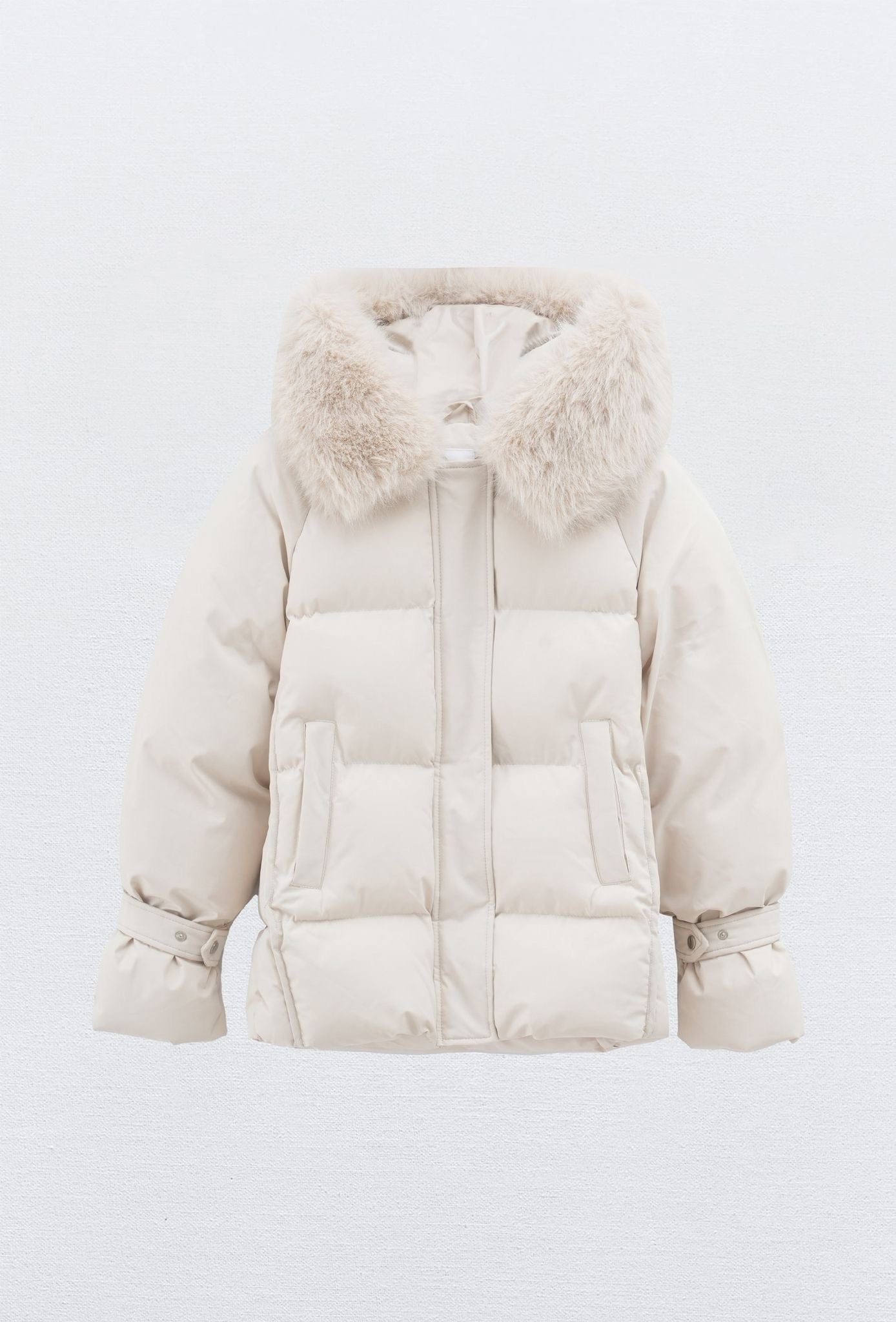 Lara - middel winter jas puffer - Beige