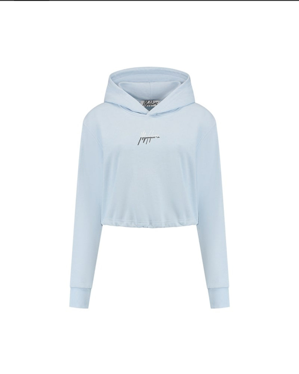 MALELIONS WOMEN KIKI CROP HOODIE - ICE BLUE/SMOKE GREY - Korte capuchontrui