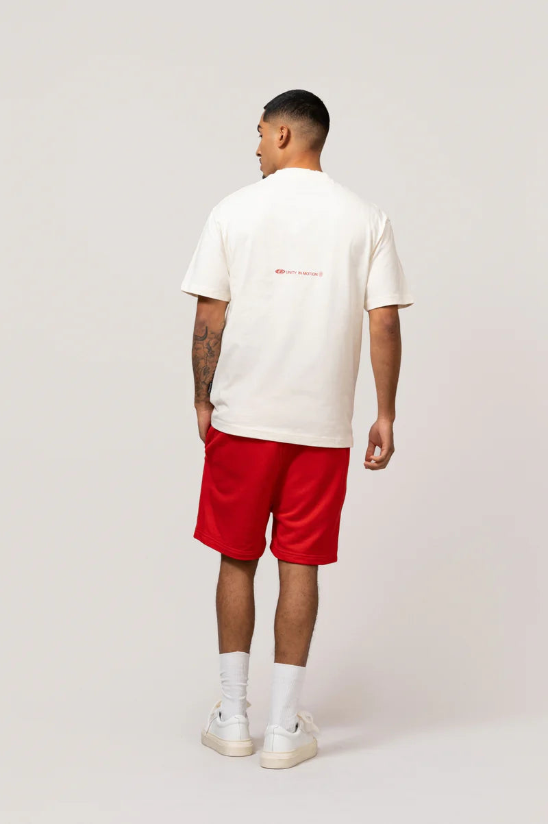 CELESTE OVERSIZED TEE OFF-WHITE & RED