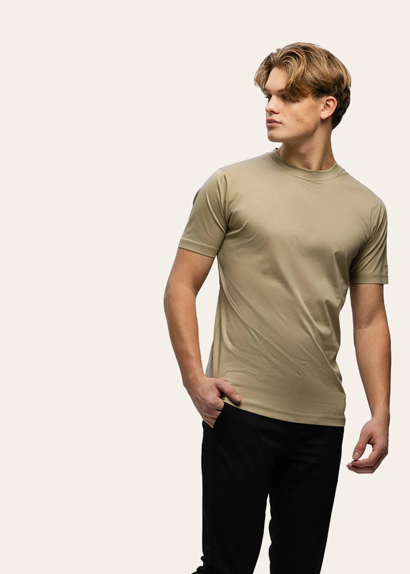 Tria D'oro - Slim Fit T-shirt Taupe