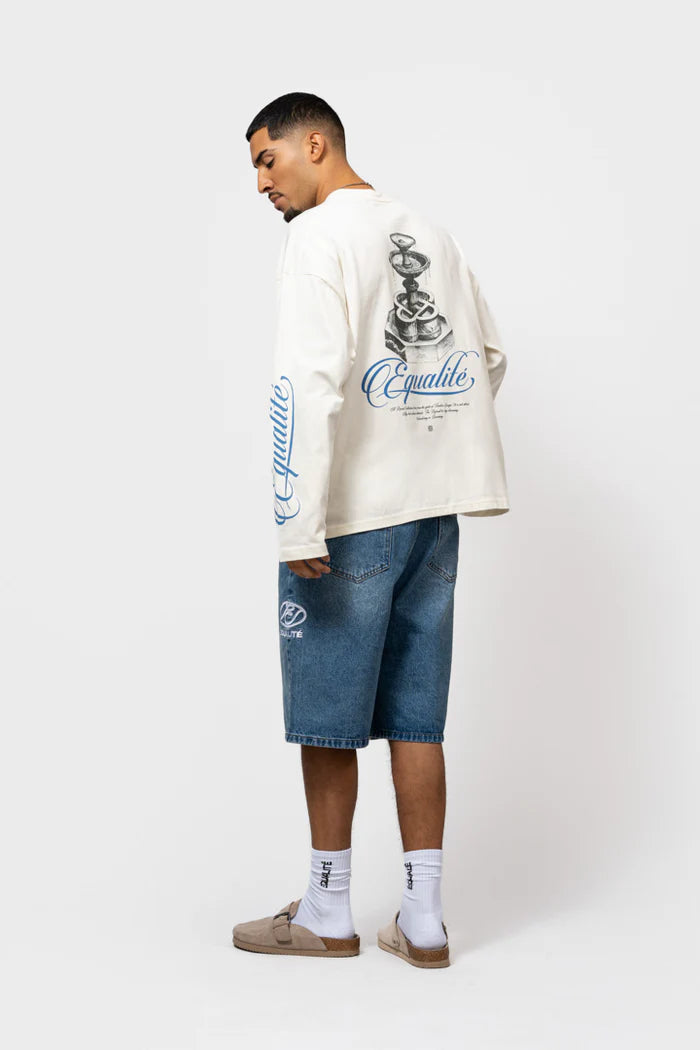 FOUNTAIN OVERSIZED LONGSLEEVE TEE OFF-WHITE