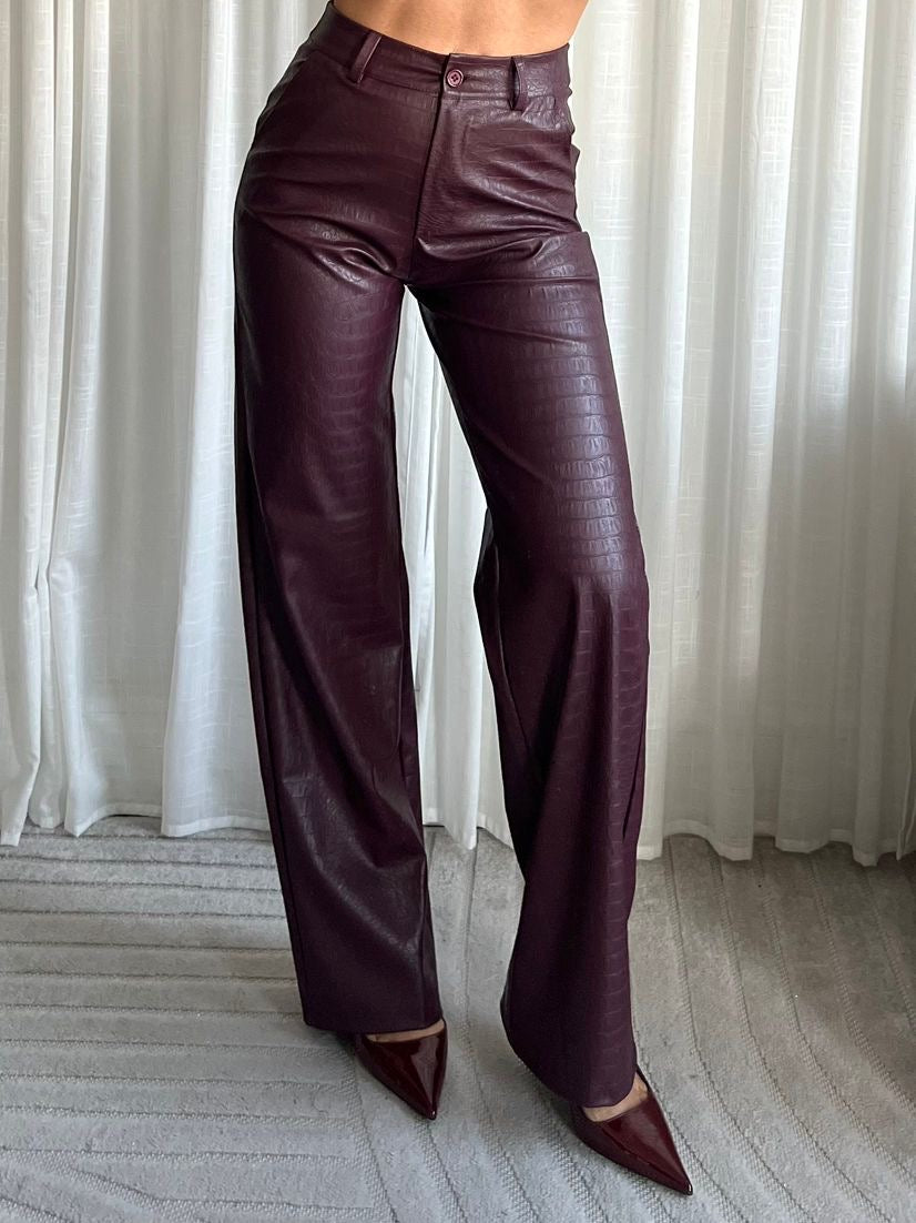 Jeans Slangenleer - Bordeaux