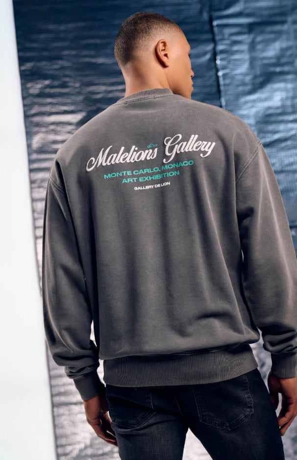 Malelions Men Gallery Sweater | Acid Wash