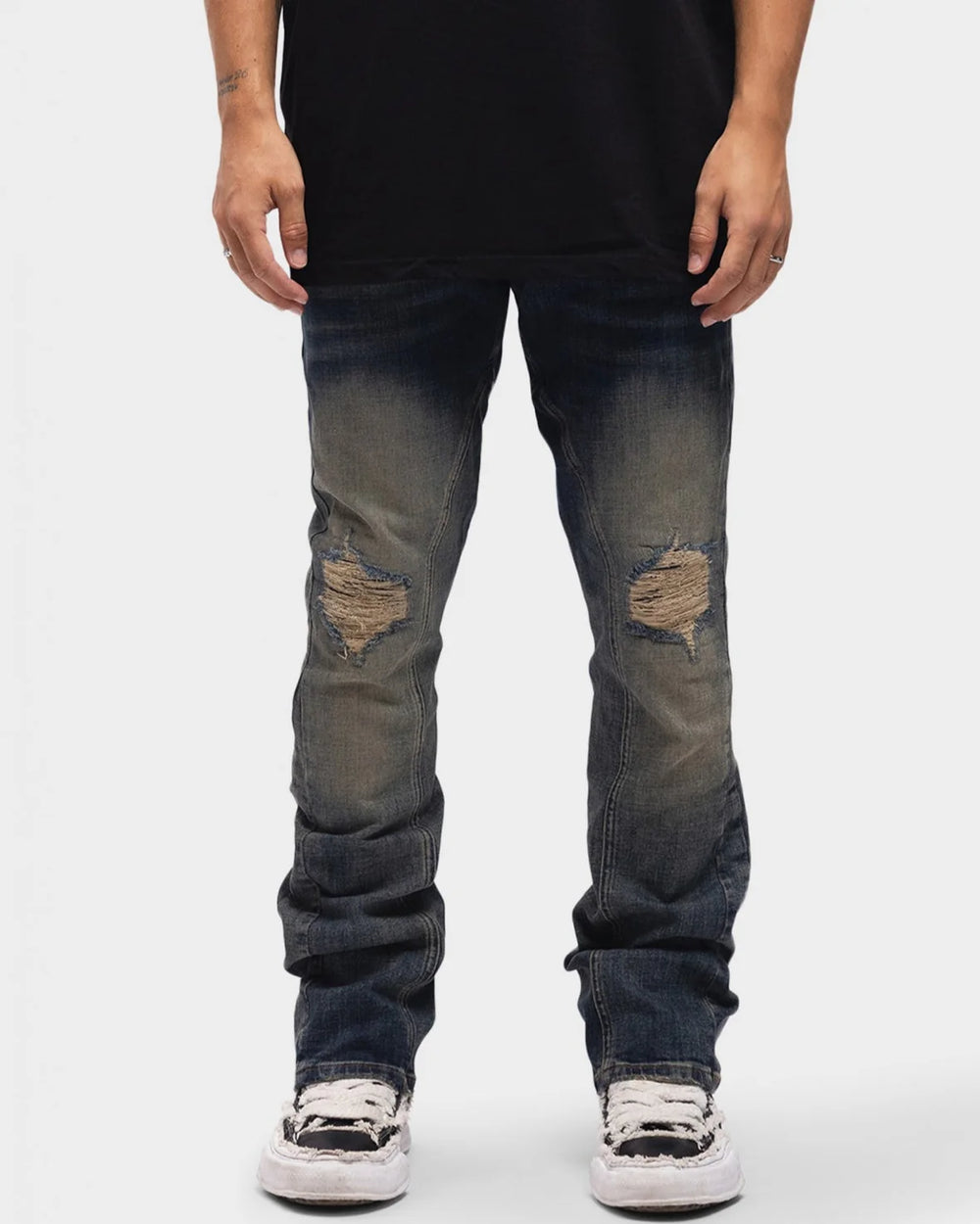 Richesse - SNIT FLARED JEANS - Heren spijkerbroek met uitlopende pijpen