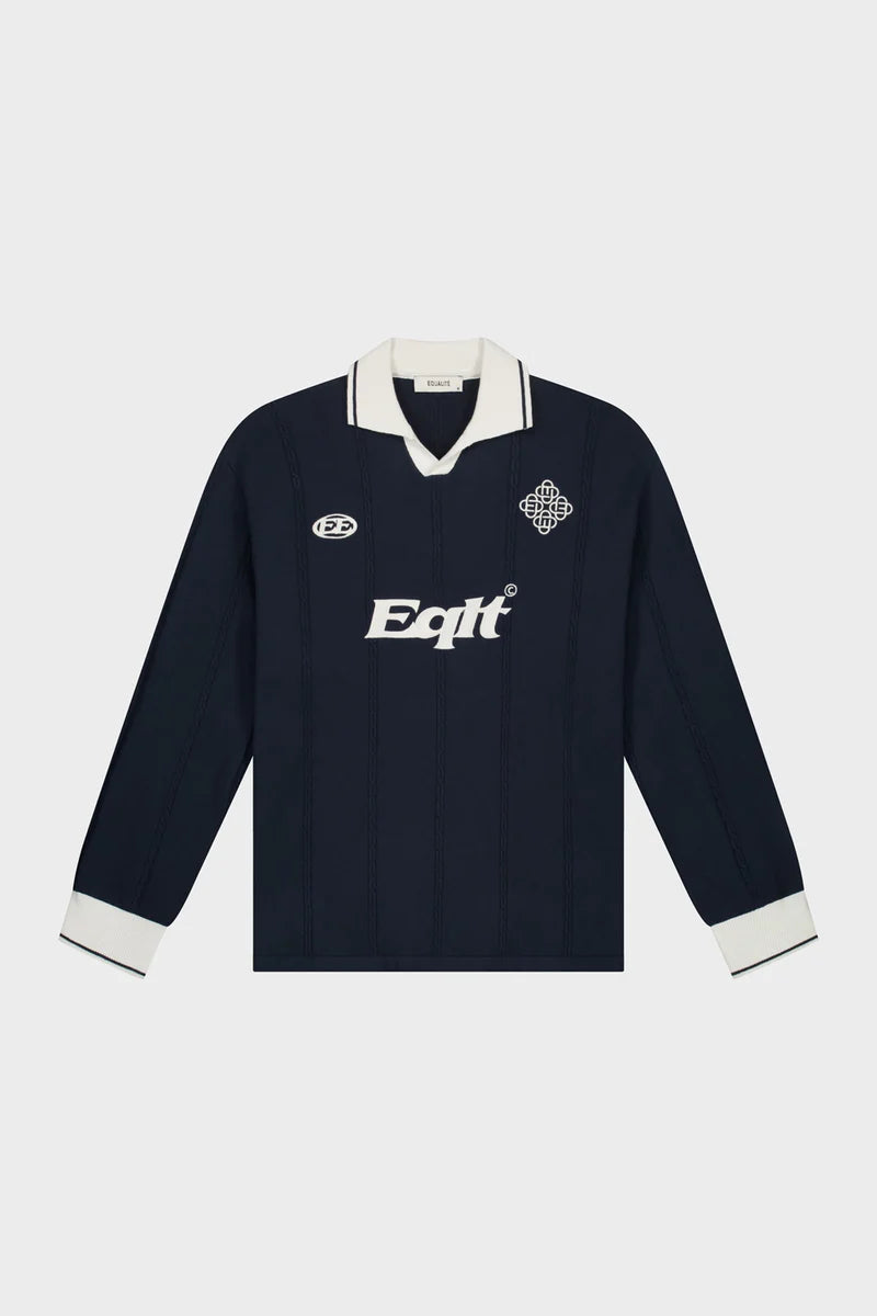 KNIT JERSEY LONGSLEEVE POLO NAVY