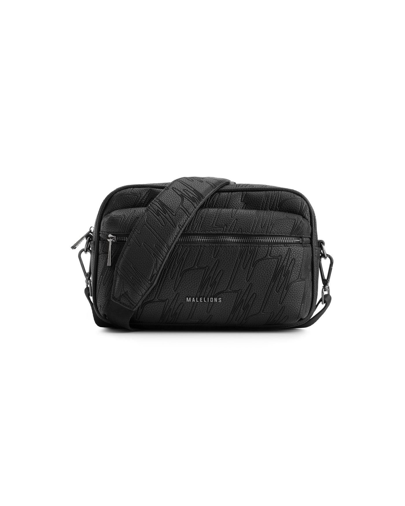 Malelions Men Debossed Messenger bag | Black