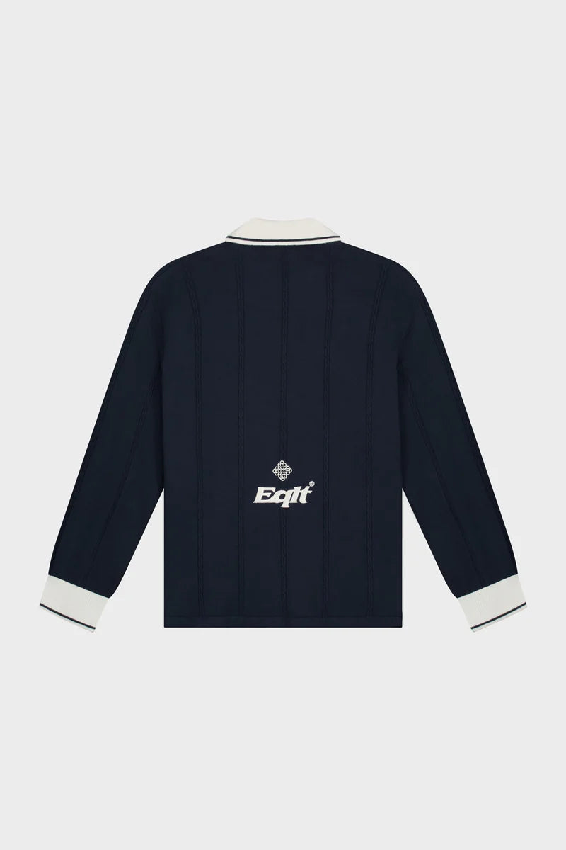 KNIT JERSEY LONGSLEEVE POLO NAVY