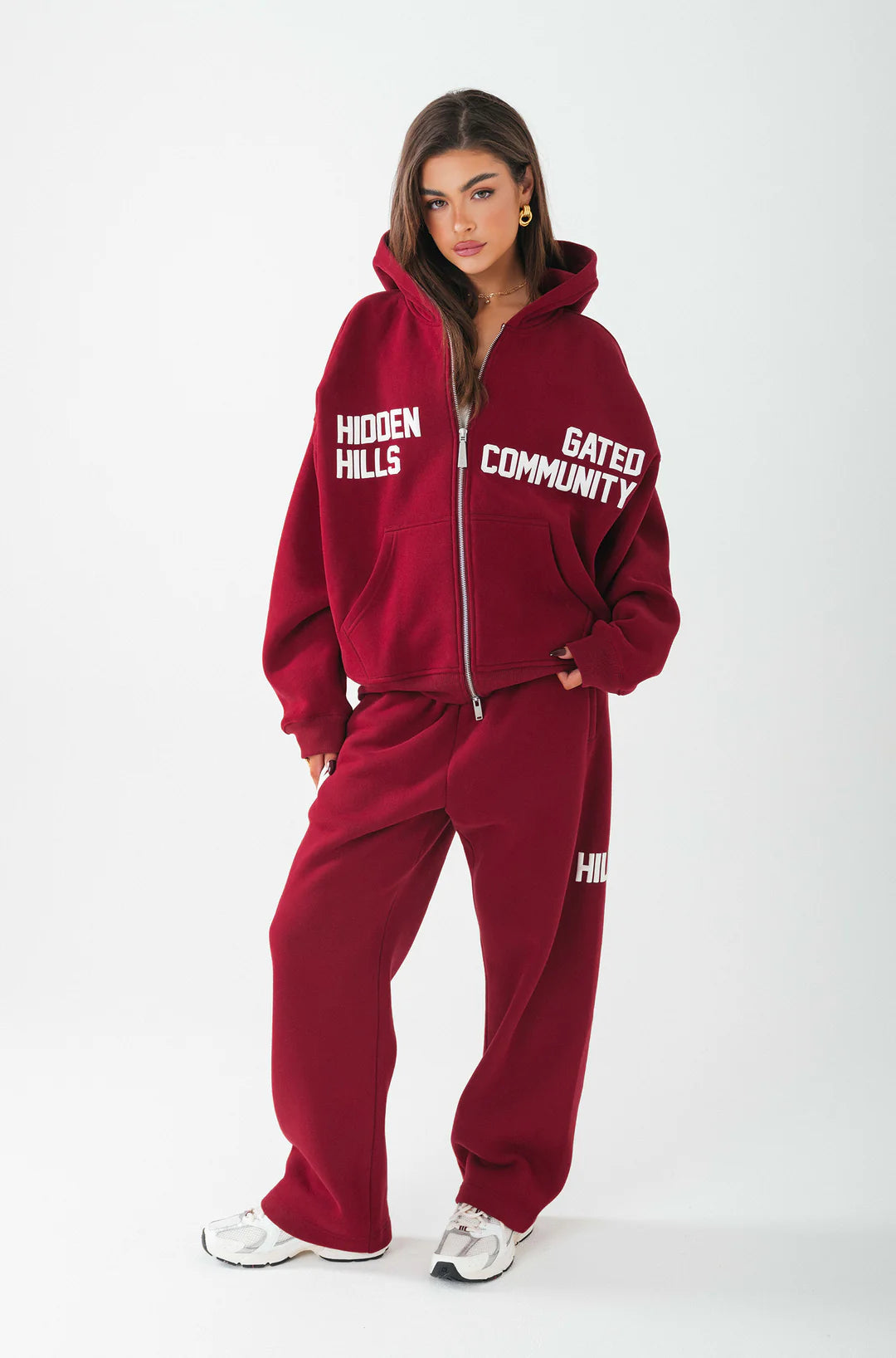 GATED COMMUNITY ZIP HOODIE BURGUNDY - 29 nov