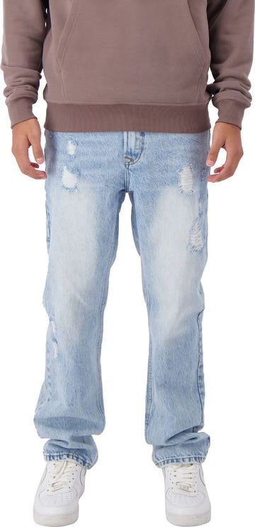 BLACK BANANAS DAMAGED DENIM | BLUE - Straight fit herenjeans
