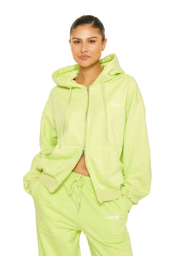 LA Sisters - ESSENTIAL - DOUBLE ZIPPER HOODIE - PISTACHE - Ruimvallend capuchonvest dames