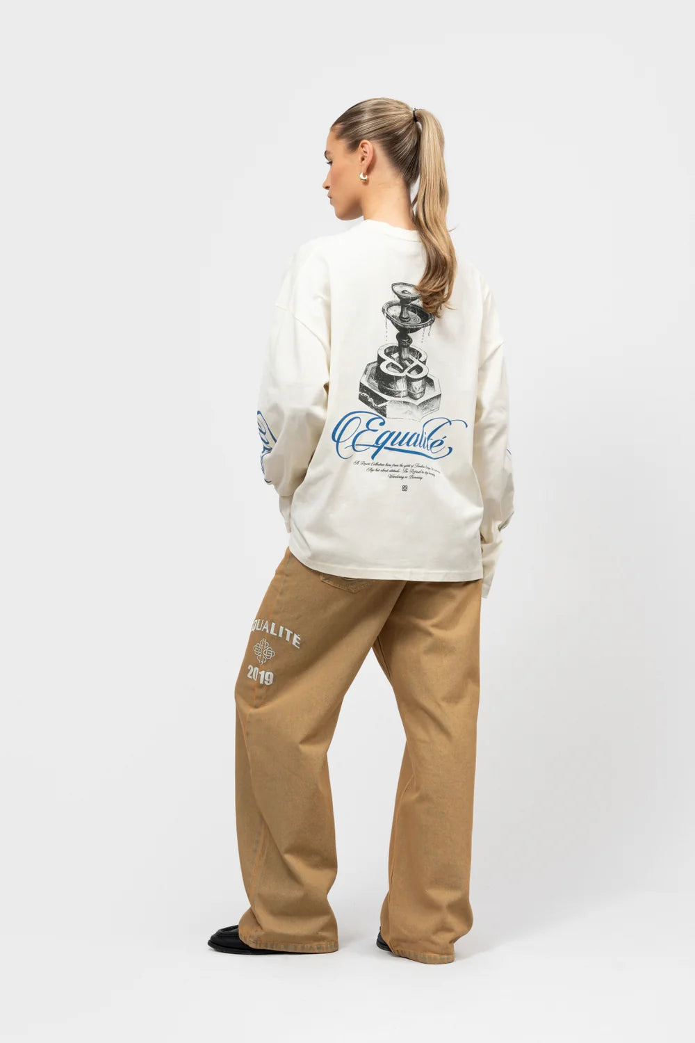 FOUNTAIN OVERSIZED LONGSLEEVE TEE OFF-WHITE