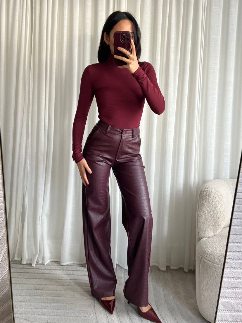Jeans Slangenleer - Bordeaux