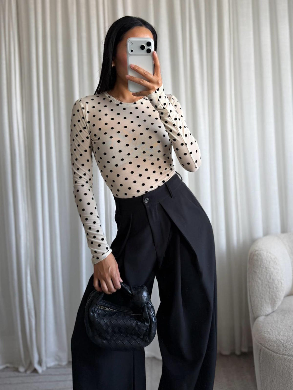 Eight paris - DOT TOP - WIT - Gestipte damestop