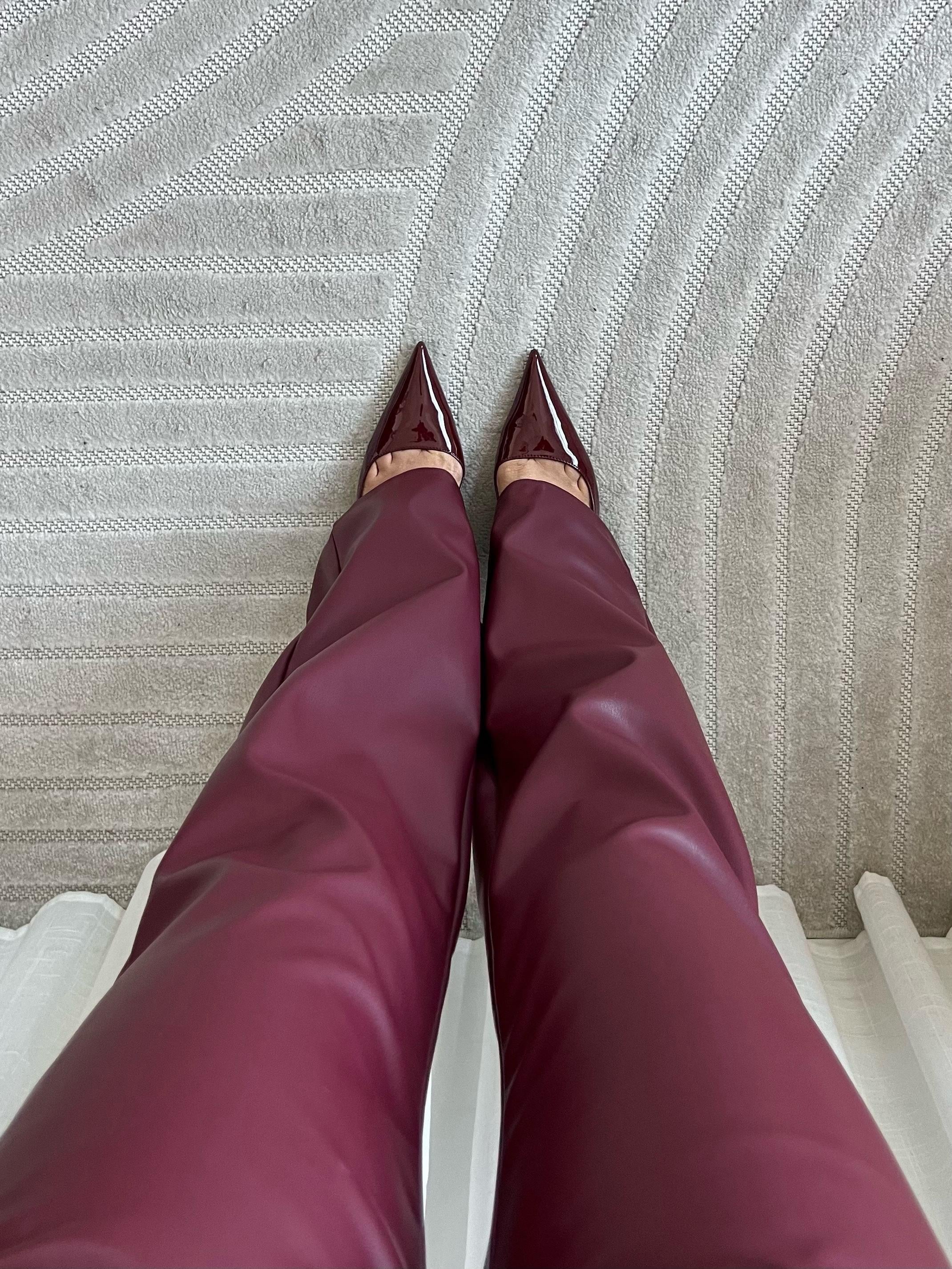 Jeans Leather - Bordeaux