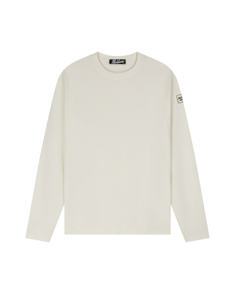Malelions men waffle longsleeve T-shirt - Off White