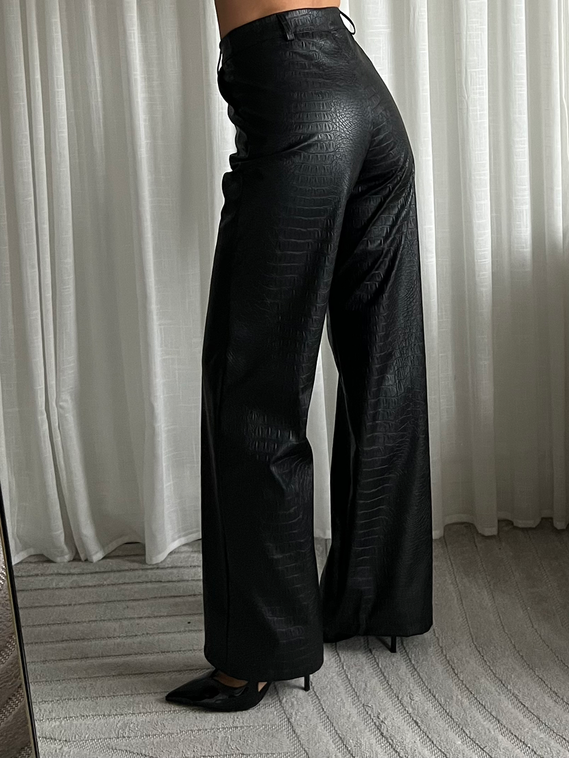Jeans Slangenleer - Zwart