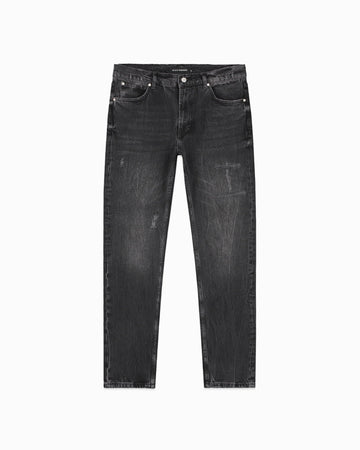 BLACK BANANAS - DESTROYED DENIM - BLACK - Straight fit herenjeans