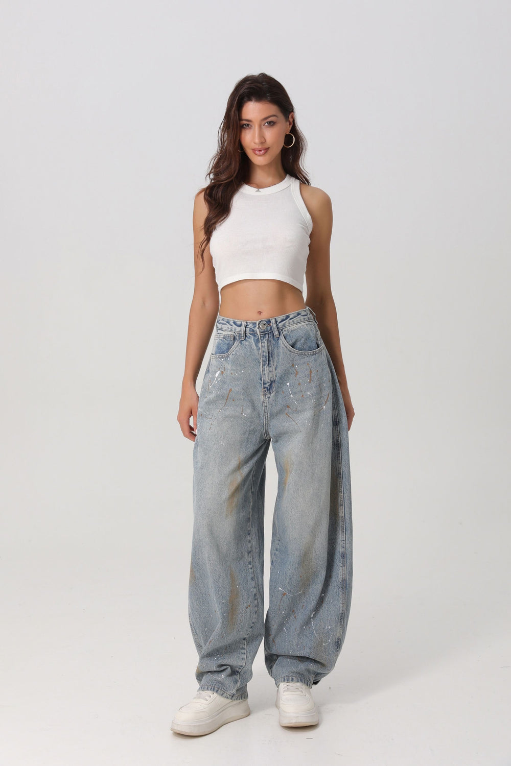 See See - Canvas Baggy Jeans - Blue - A5220