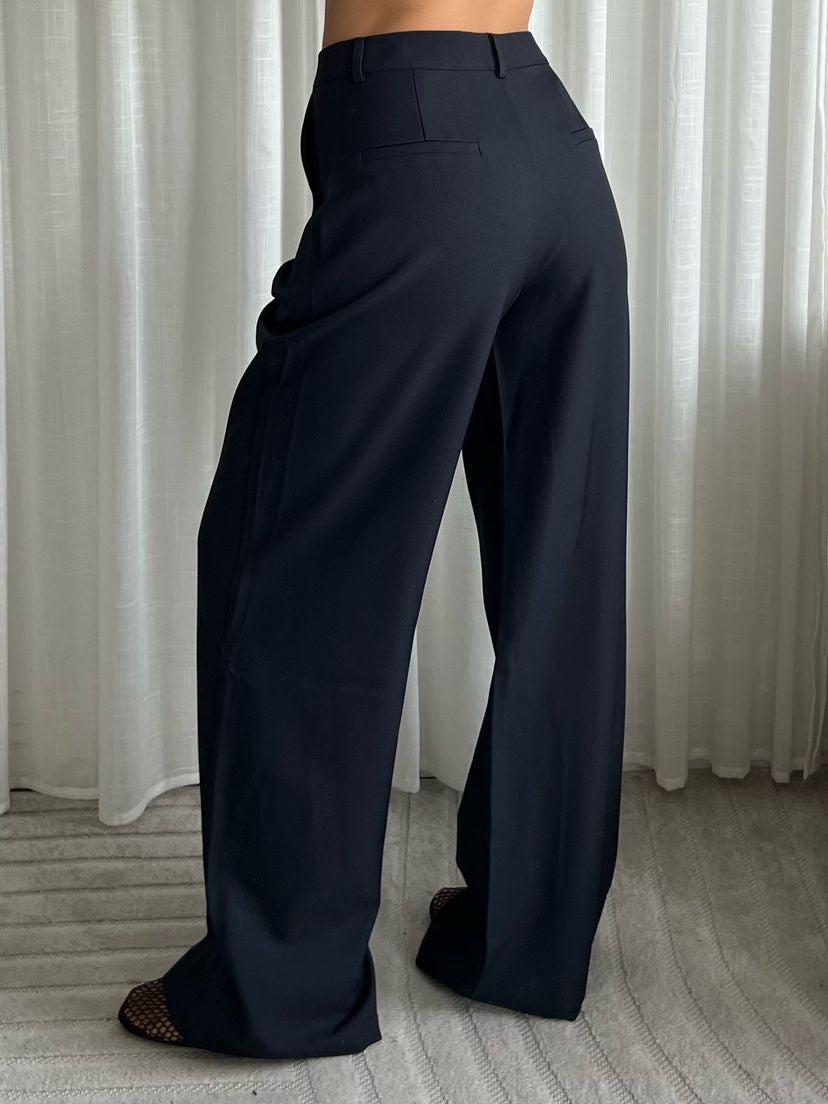 Perfecte Pantalon - Wijde Pijp - Marineblauw - 19582